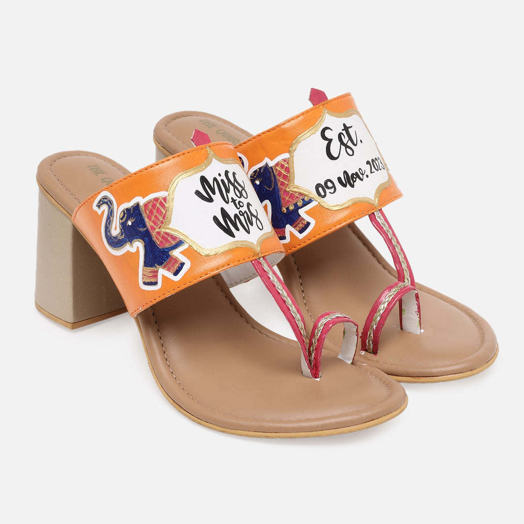 Bridal Heel Kolhapuris-Save the date - The Quirky Naari