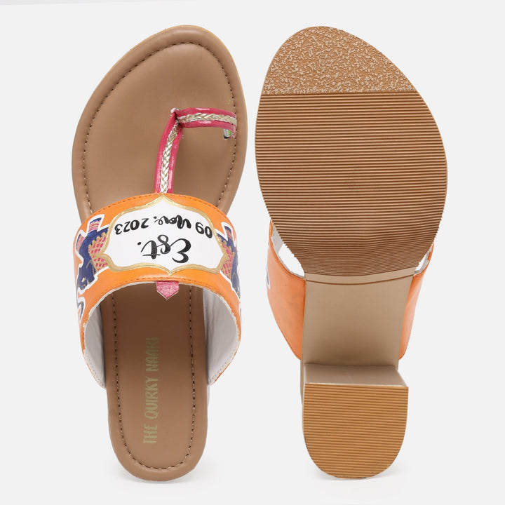 Bridal Heel Kolhapuris-Save the date - The Quirky Naari