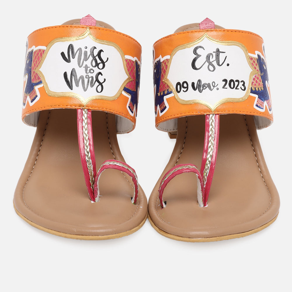 Bridal Heel Kolhapuris-Save the date - The Quirky Naari