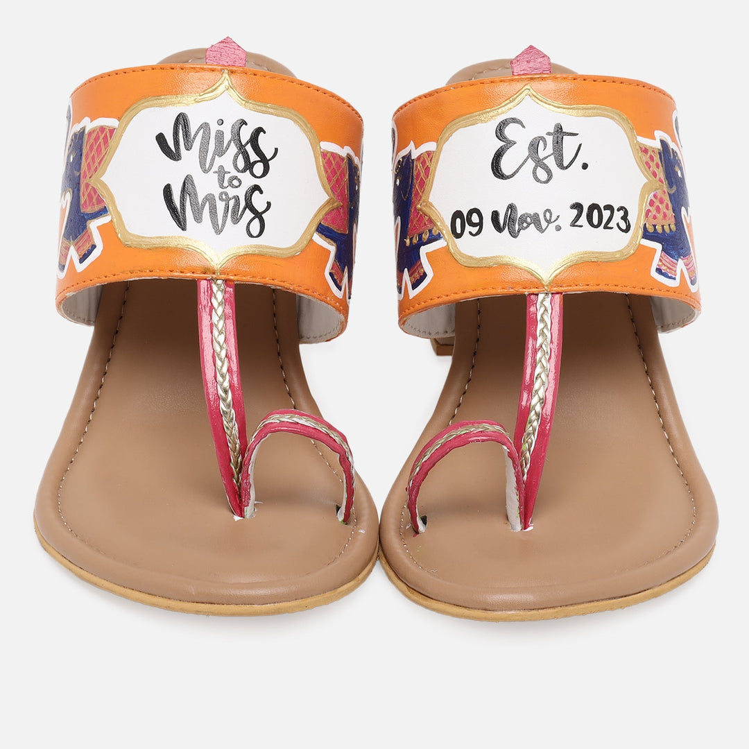 Bridal Heel Kolhapuris-Save the date - The Quirky Naari