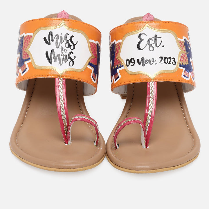 Bridal Heel Kolhapuris-Save the date - The Quirky Naari