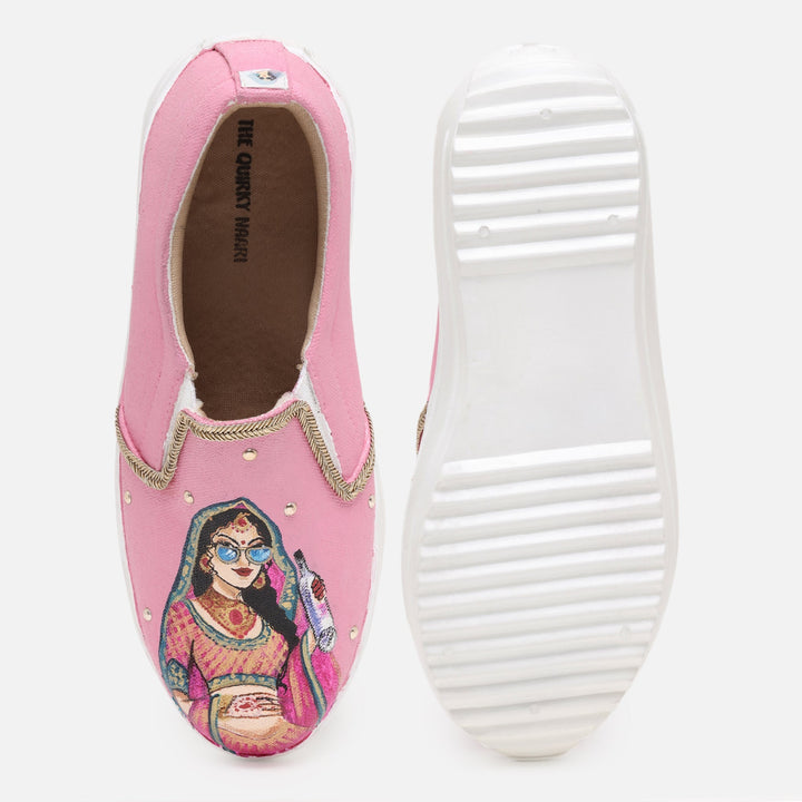 Bridal Heel Slipons - The Quirky Naari