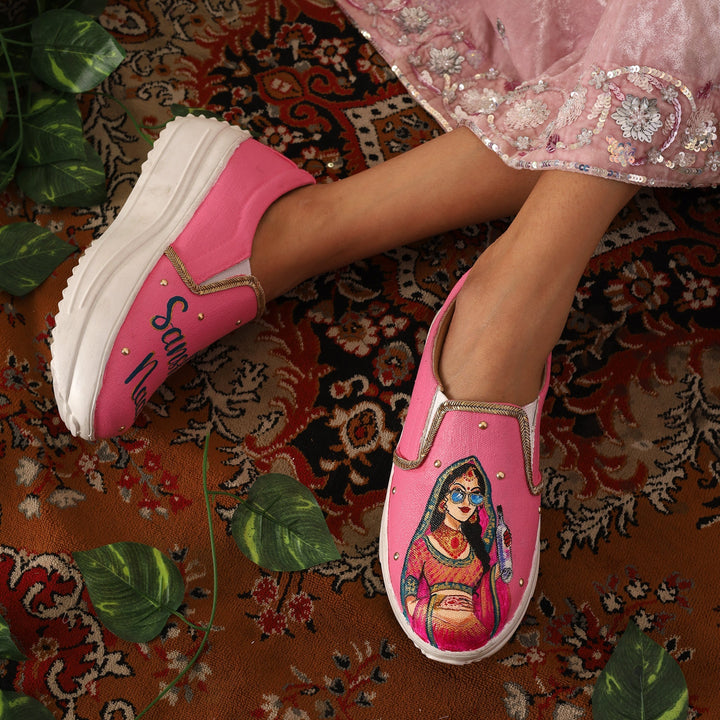 Bridal Heel Slipons - The Quirky Naari