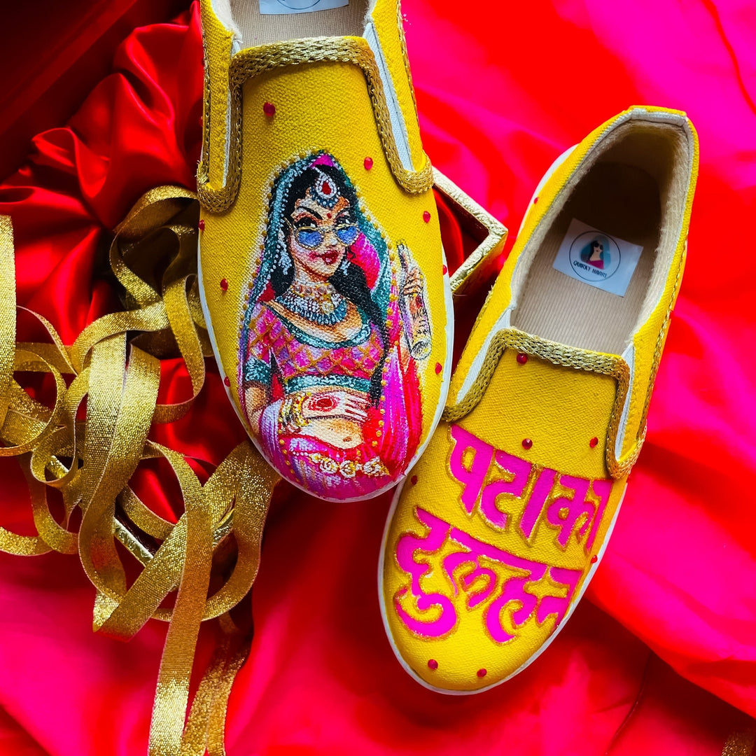 Bridal Heel Slipons - The Quirky Naari