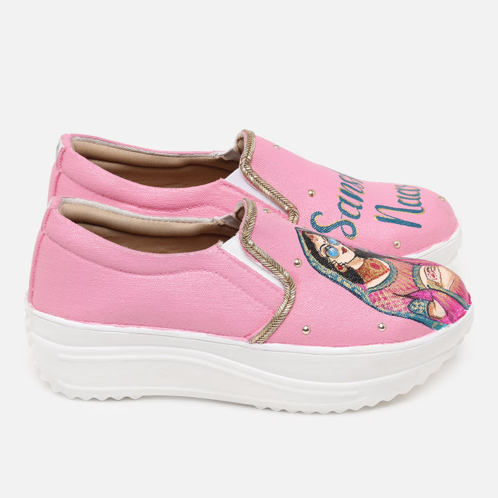 Bridal Heel Slipons - The Quirky Naari