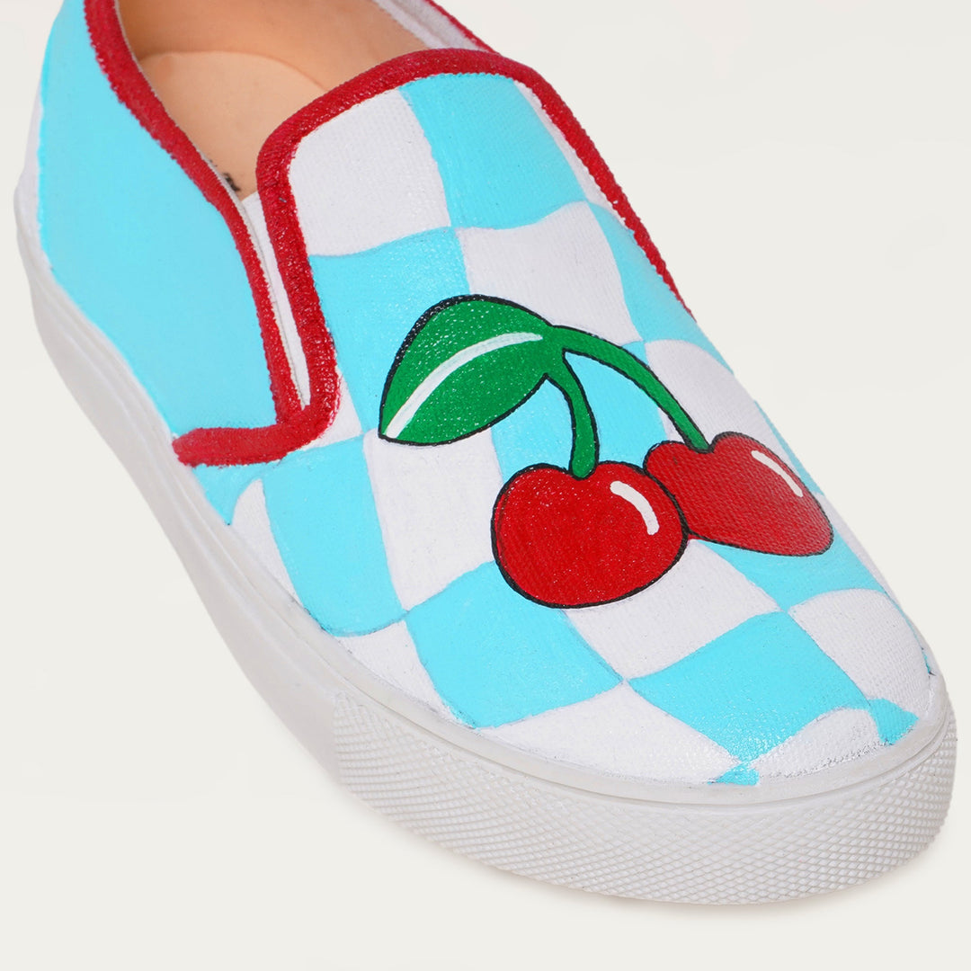 Cherry Pop Slipons - The Quirky Naari