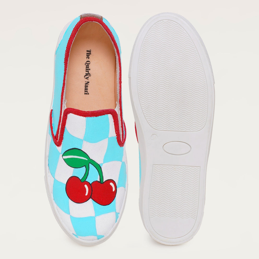 Cherry Pop Slipons - The Quirky Naari
