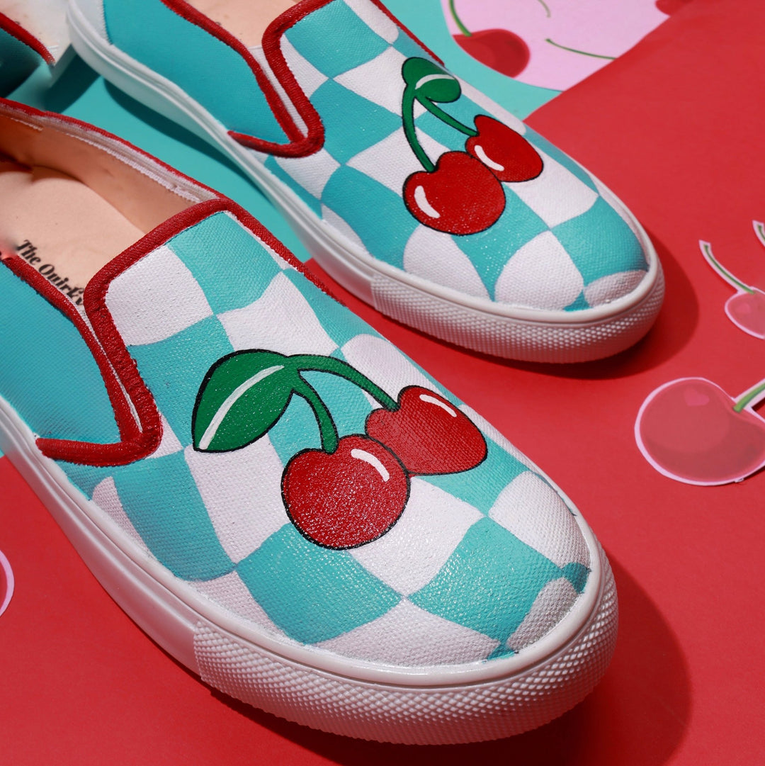 Cherry Pop Slipons - The Quirky Naari