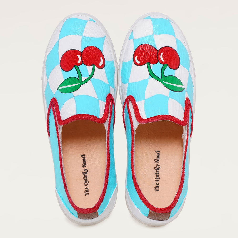 Cherry Pop Slipons - The Quirky Naari