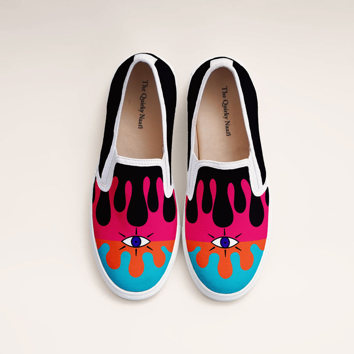 Dripping Eye Slipons - The Quirky Naari
