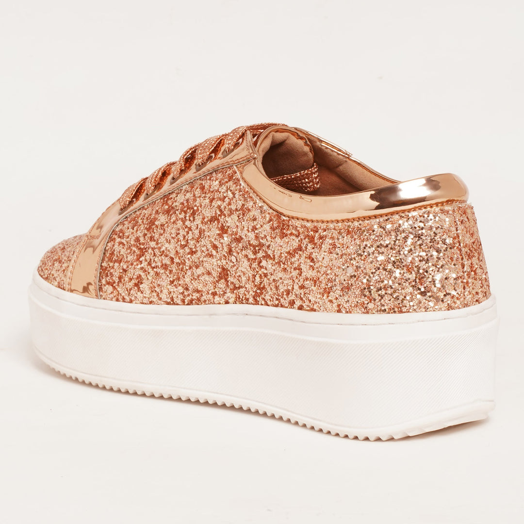 Glitterati Sneakers - Rose Gold - The Quirky Naari
