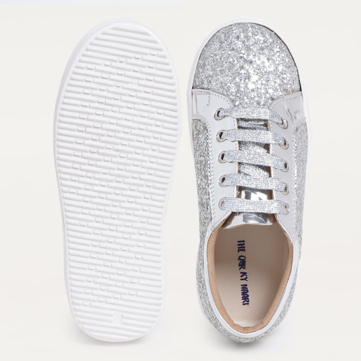 Glitterati Sneakers - Silver - The Quirky Naari