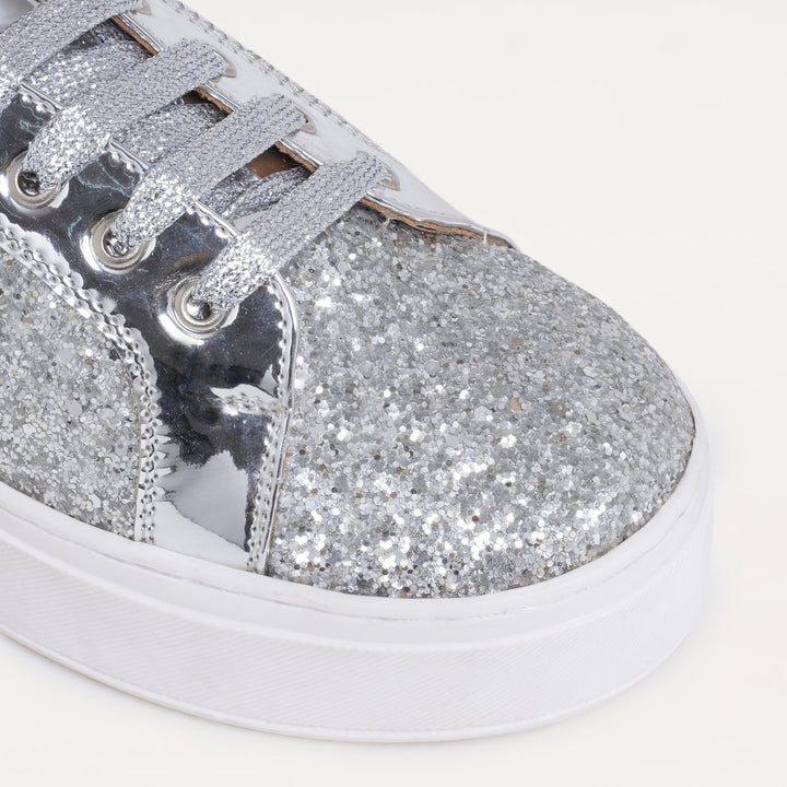 Glitterati Sneakers - Silver - The Quirky Naari