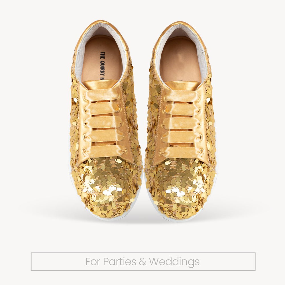 Golden Hour Sequin Sneakers - The Quirky Naari
