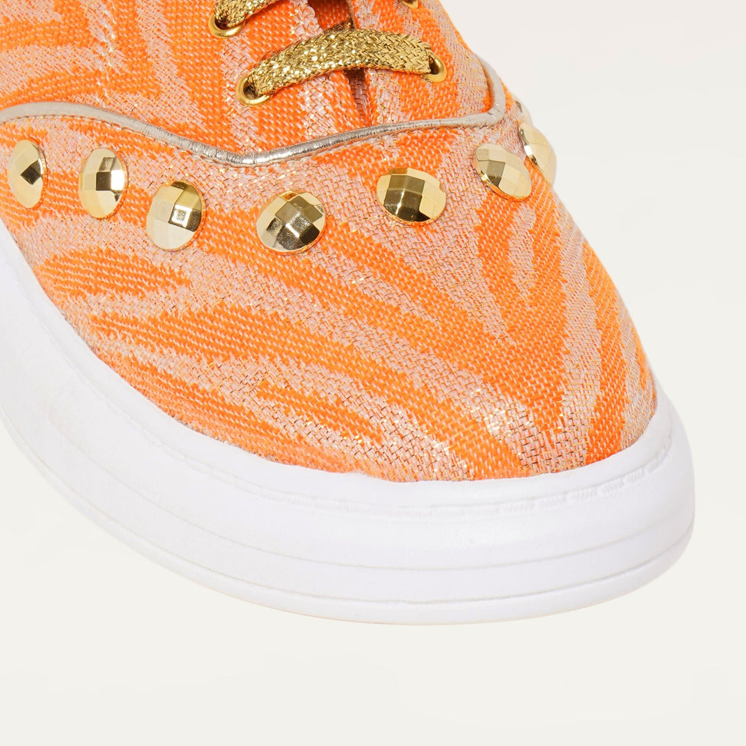Juliet Sneakers in Royal Orange - The Quirky Naari