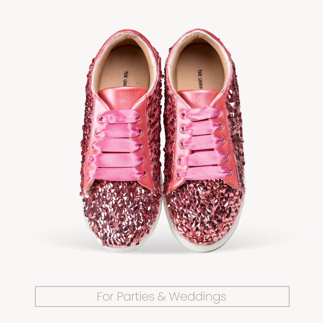 Rosette Crush Sequin Sneakers - The Quirky Naari